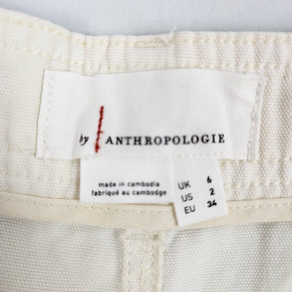 Anthropologie Pants Womens 2 Ivory The Carson Utility Barrel Leg (28x24) NWT - Picture 5 of 12